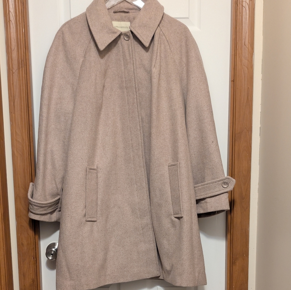 Appleseed Wool Blend Retro Menswear Inspired Aline Coat - 2X